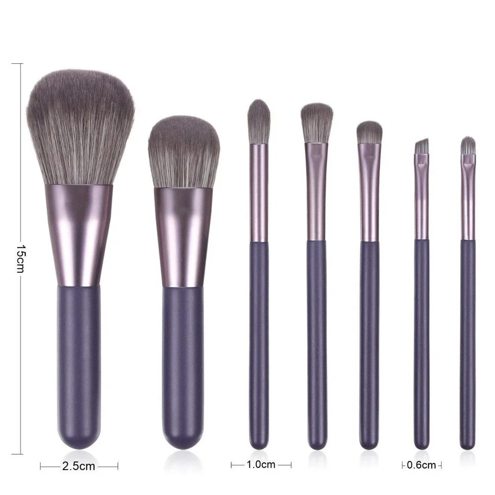 Professional 7-Piece Makeup Brush Set With Travel Case Noble Purple NEW